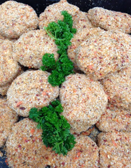 Bulk chicken and fetta patties